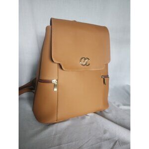 RYM Tan Backpack Purse Handbag Columbian Multiple Pockets Adjustable